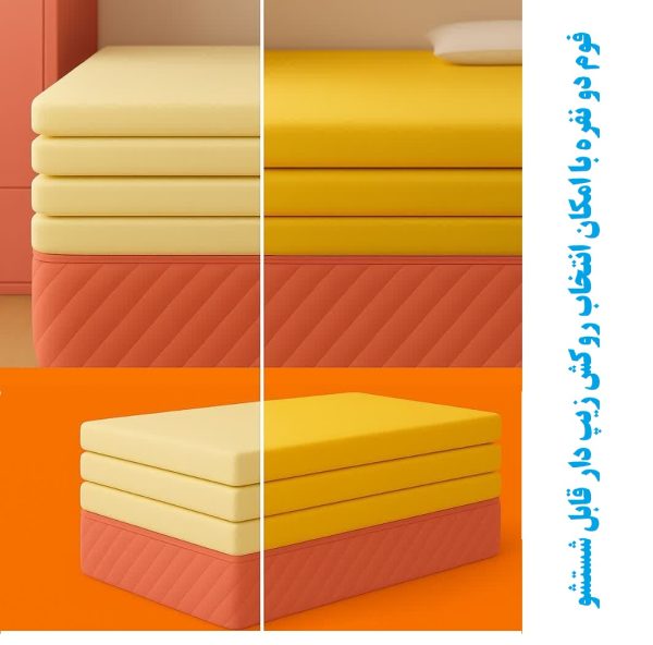 تشک دو نفره طبی ساخته شده از فوم سرد فشرده در شرکت یونیک فوم قابل فروش در همین سایت - https://uniquehome.ir
