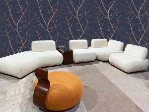 ست کامل مبل راحتی مدرن بارسلون شامل صندلی تک‌نفره گرد نارنجی