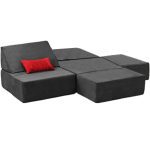 مبل طوسی تمام فوم بدون اسکلت چوبی، دارای ماژول‌های قابل اتصال برای چیدمان دلخواه