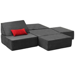 مبل طوسی تمام فوم بدون اسکلت چوبی، دارای ماژول‌های قابل اتصال برای چیدمان دلخواه