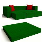 کاناپه تخت خواب شو 2 نفره- مبل زیپ لاین(Zip line) به همراه پاف