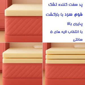 پد سفت کننده تشک فوم سرد با بازگشت پذیری بالا با انتخاب لایه های 5 سانتی - https://uniquehome.ir/